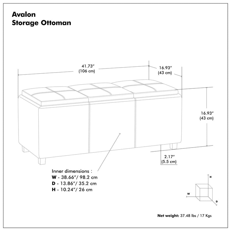 Avalon - Upholstered Storage Ottoman by Unique Piece Furniture