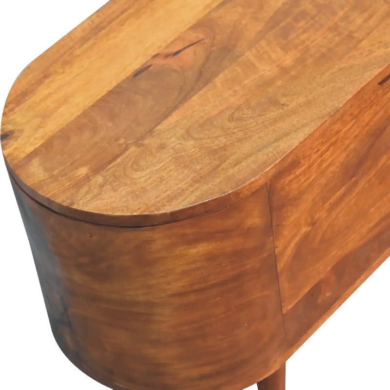 Solid Wood Chestnut Rounded Lid-Up Blanket Box by HouseOfZazla