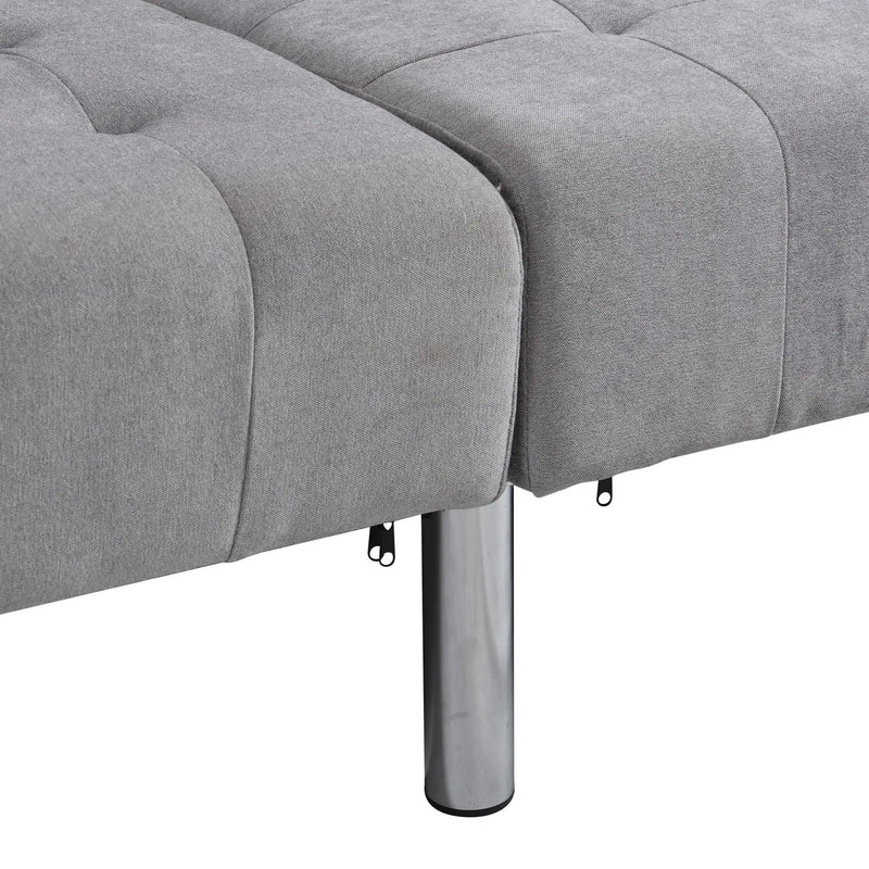 Sofa Bed Convertible Folding Lounge Couch Loveseat Sleeper Sofa - Light Gray by HouseOfZazla