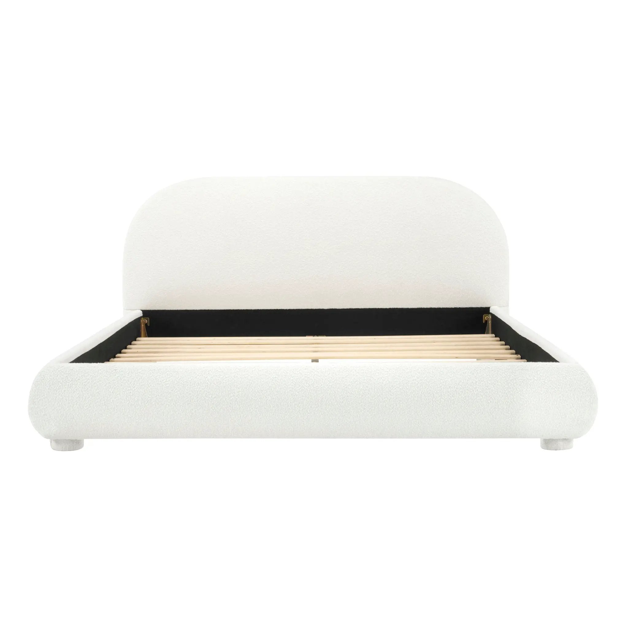 Upholstered Simple Modern Bedroom Bed With Curved Headboard by HouseOfZazla