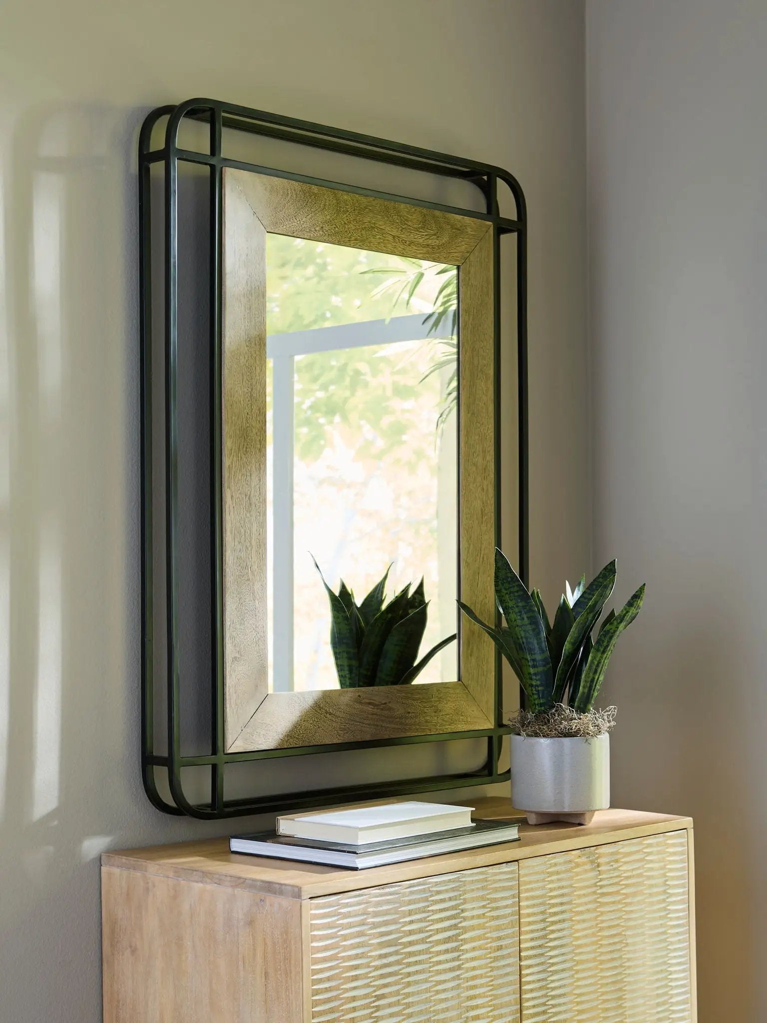 Beelman - Accent Mirror - Black / Brown by Unique Piece Furniture