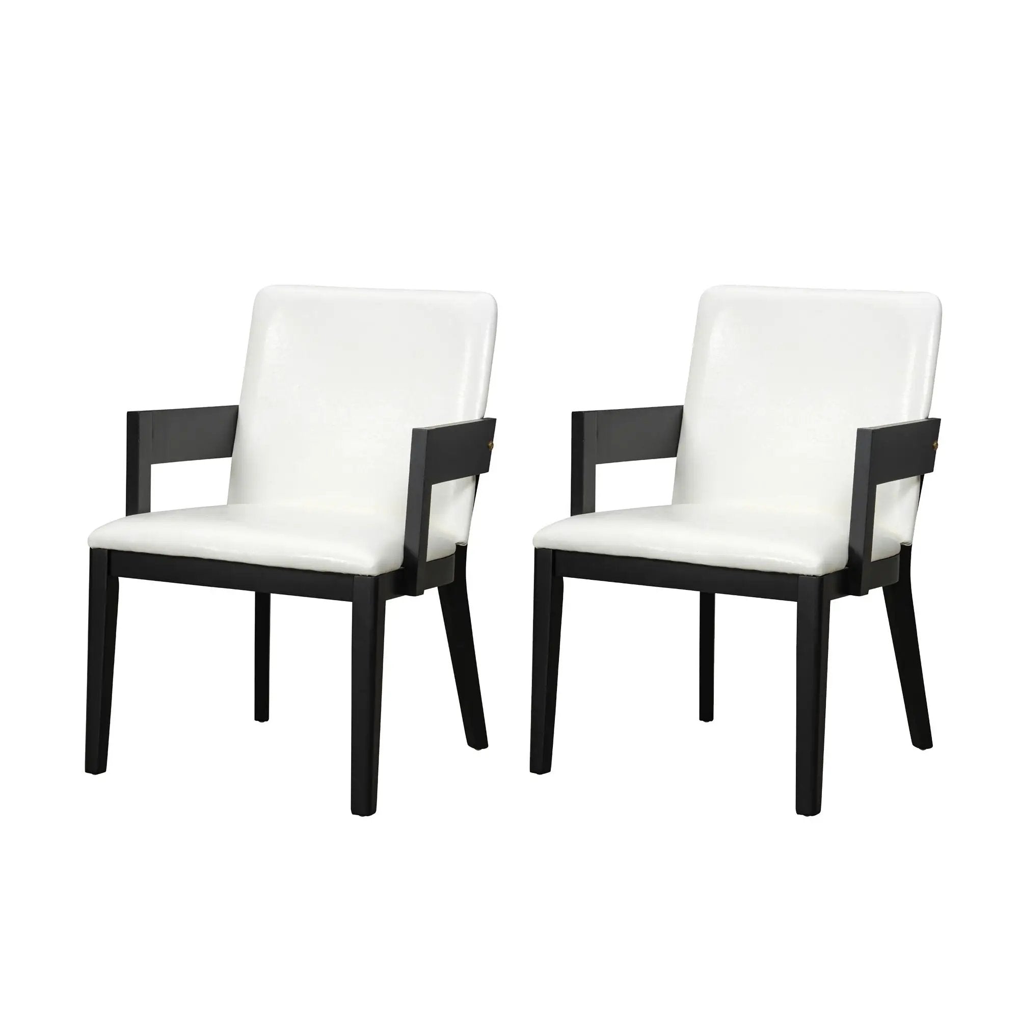 Modern Glossy Dining Chairs (Set of 2), Elegant Upholstery And Ergonomic Design - Black White by HouseOfZazla