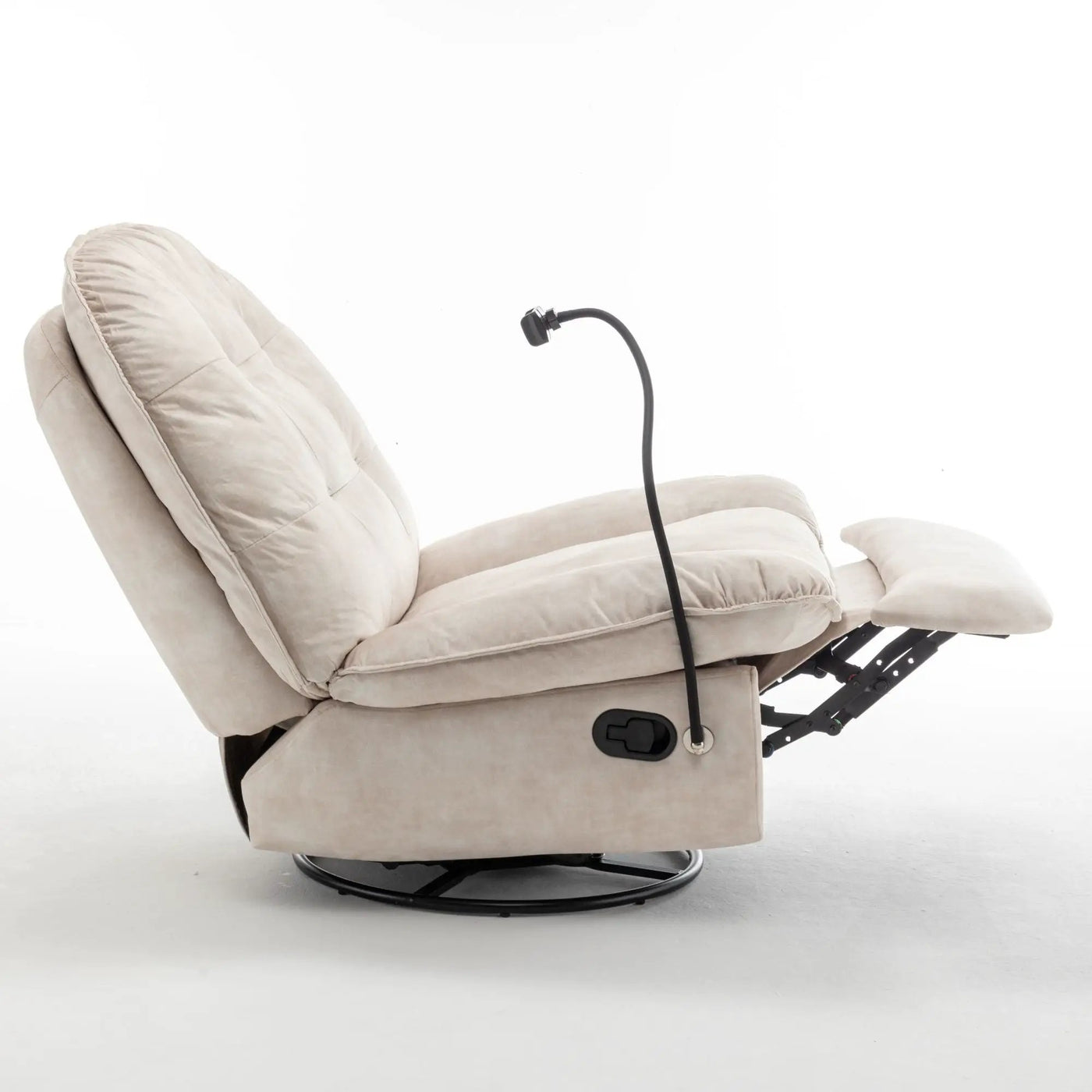 Modern Swivel Gliding Recliner Chair With Rocking Function And Phone Holder, Large Comfortable by HouseOfZazla