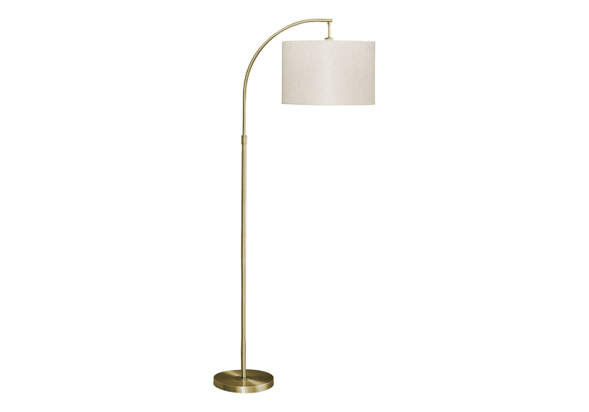Contemporary Arc Floor Lamp with Fabric Shade - Gold or Black, photo 6 of 8