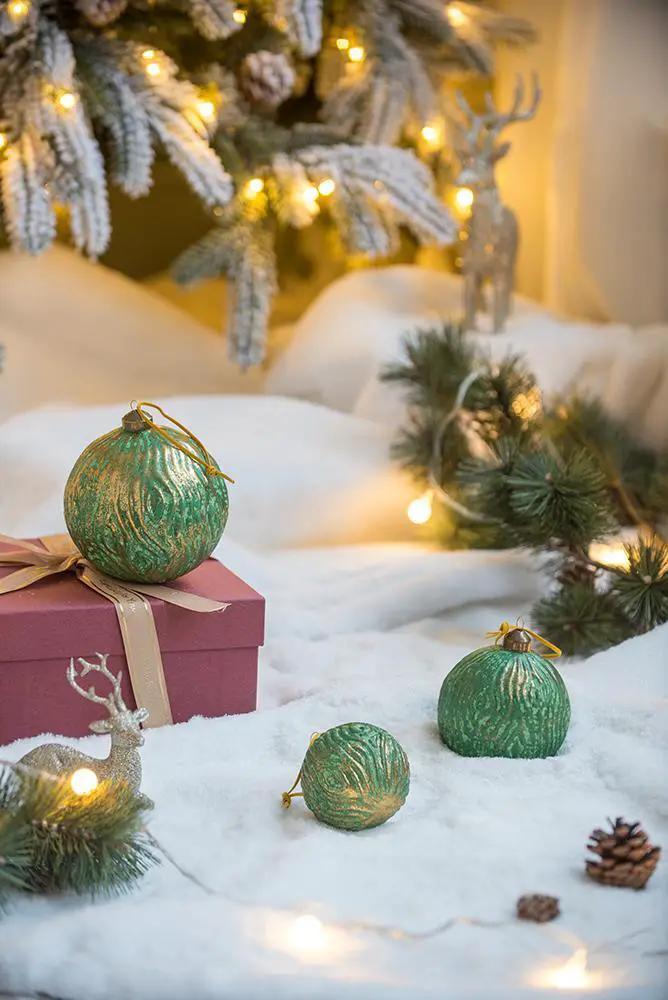 Christmas Ball Glass Decorative Hanging Ball Christmas Tree Ornaments For Holiday Party Decorations by HouseOfZazla
