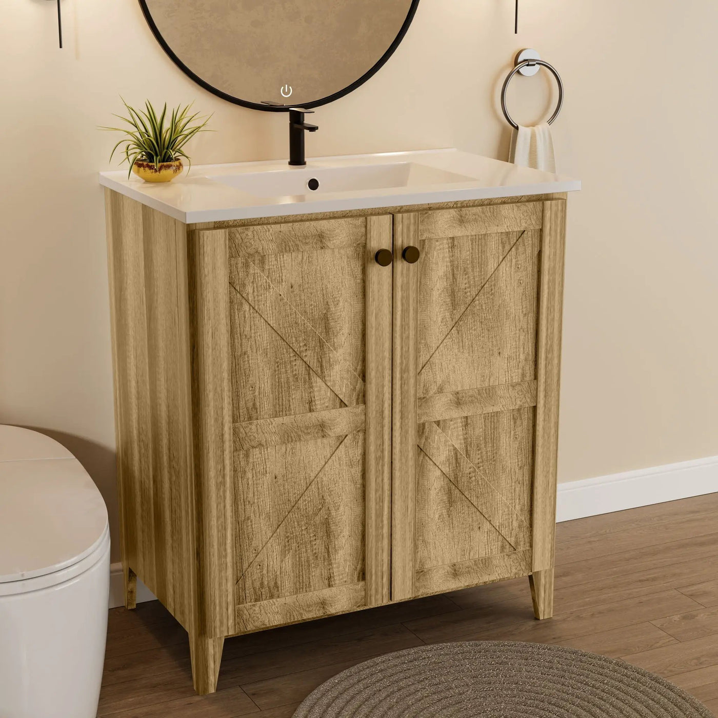 Folding Floor Cabinet With Ceramic Sink, Space Saving by HouseOfZazla
