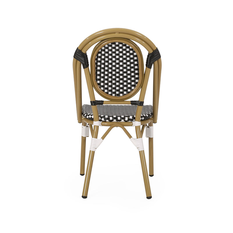 Outdoor PE Rattan and Aluminum French Bistro Chair, Set of 2 by HouseOfZazla