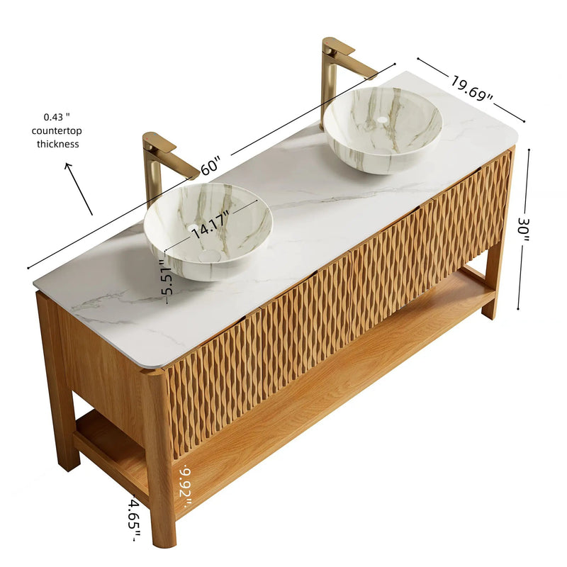 Sharma 60" Bathroom Vanity & Sinks by HouseOfZazla