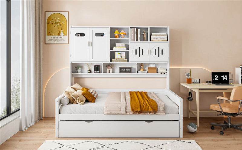 Daybed With All-In-One Cabinet And Shelf by HouseOfZazla