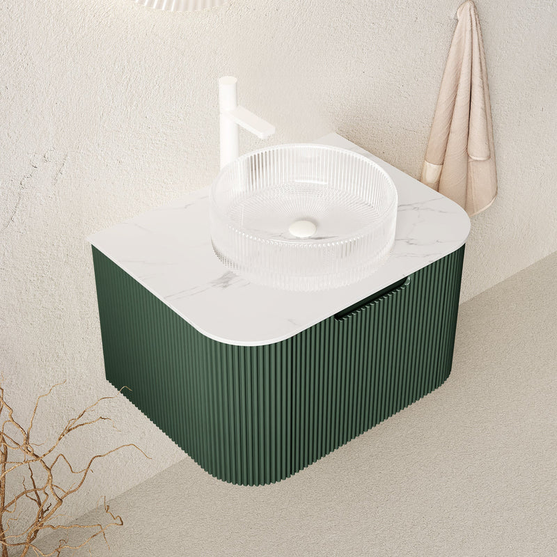 DINA 24" Floating Bathroom Vanity with Crystal Glass Basin by HouseOfZazla