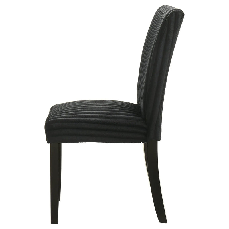 Dermott Upholstered Parson Dining Side Chair Black (Set of 2) by Unique Piece Furniture