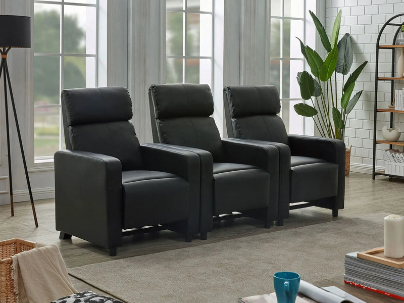 Toohey Upholstered Tufted Recliner Living Room Set Black by Unique Piece Furniture