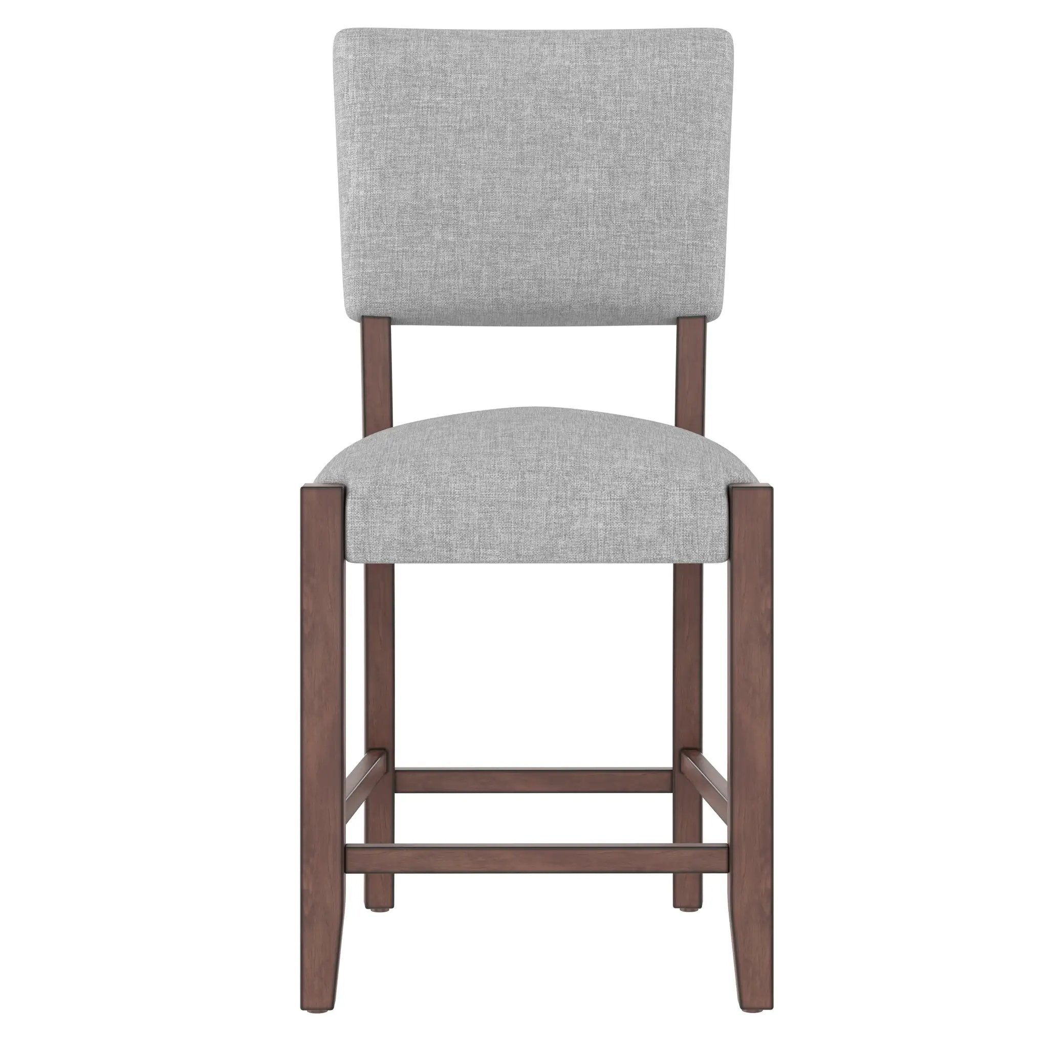 Set of 4 Mid-Century Modern Linen Upholstered Bar Stools by HouseOfZazla