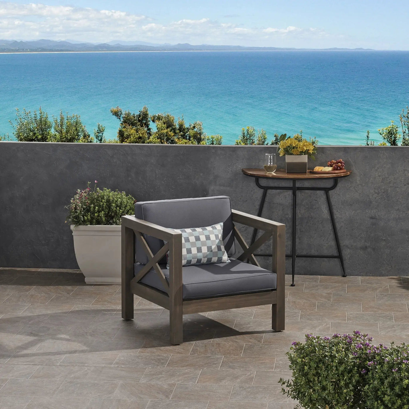 Brava Mid-Century Modern Club Chair with Water Resistant Cushions by HouseOfZazla