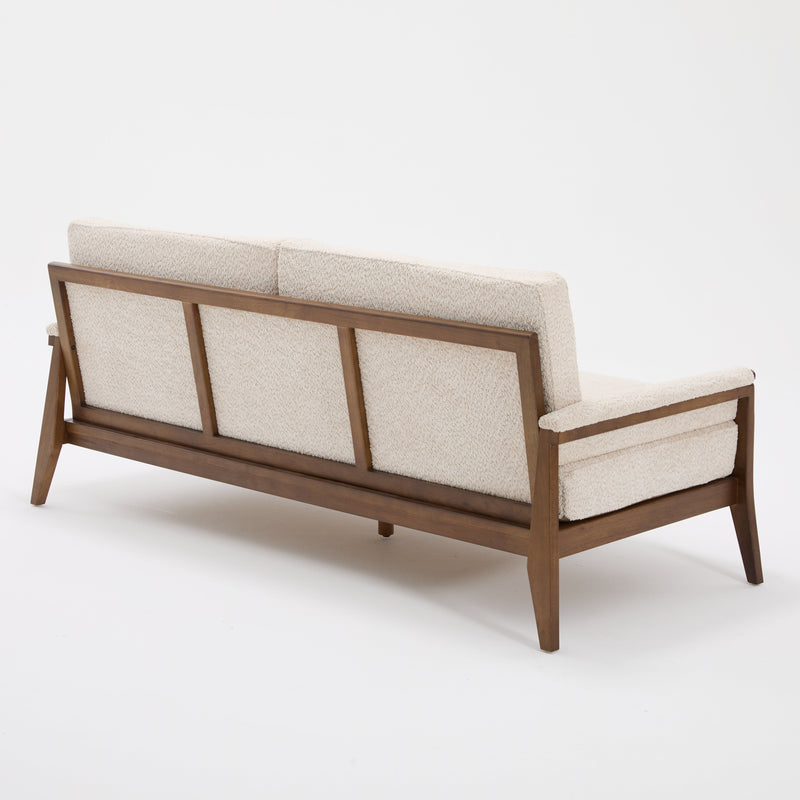 Mid-Century Modern Boucle Fabric Sofa with Solid Wood Frame, photo 10 of 10