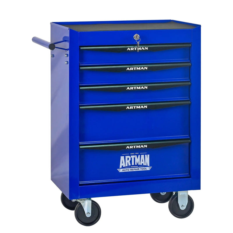 Rolling Metal Tool Chest With Drawers, Steel Storage Cabinet With Ball Bearing Slides by HouseOfZazla