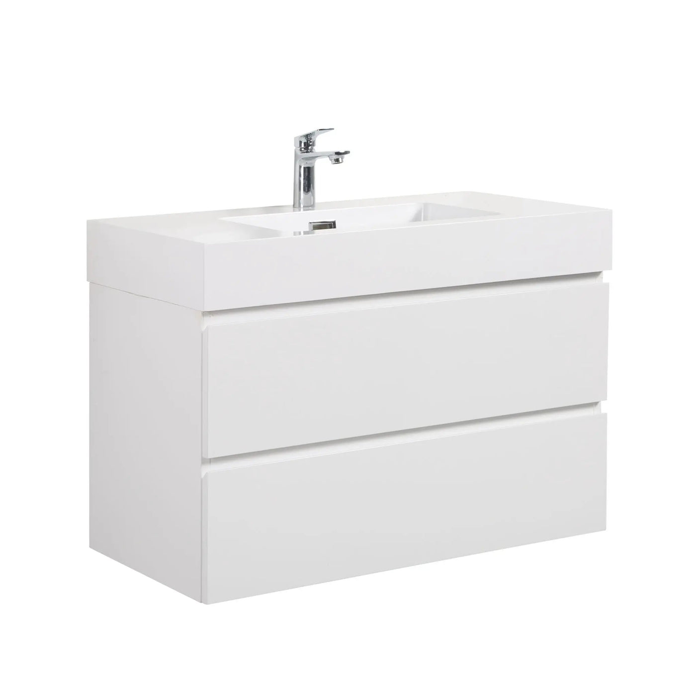 Alice - Bathroom Vanity With Large Storage, Sink Wall Mounted Floating Bathroom Vanity For Modern Bathroom, One-Piece Sink Basin Without Drain And Faucet by HouseOfZazla