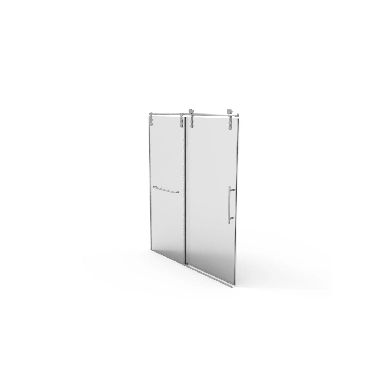 Frameless Shower Door, Sliding Shower Door, Premium 5 / 16" (8 Mm) Thick Tempered Glass Shower Enclosure With Towel Bar, Double Side Easy Clean Coat, Finished With Buffer by HouseOfZazla