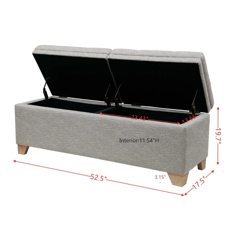 Soft Close Upholstered Storage Bench, Convenient Design by Unique Piece Furniture