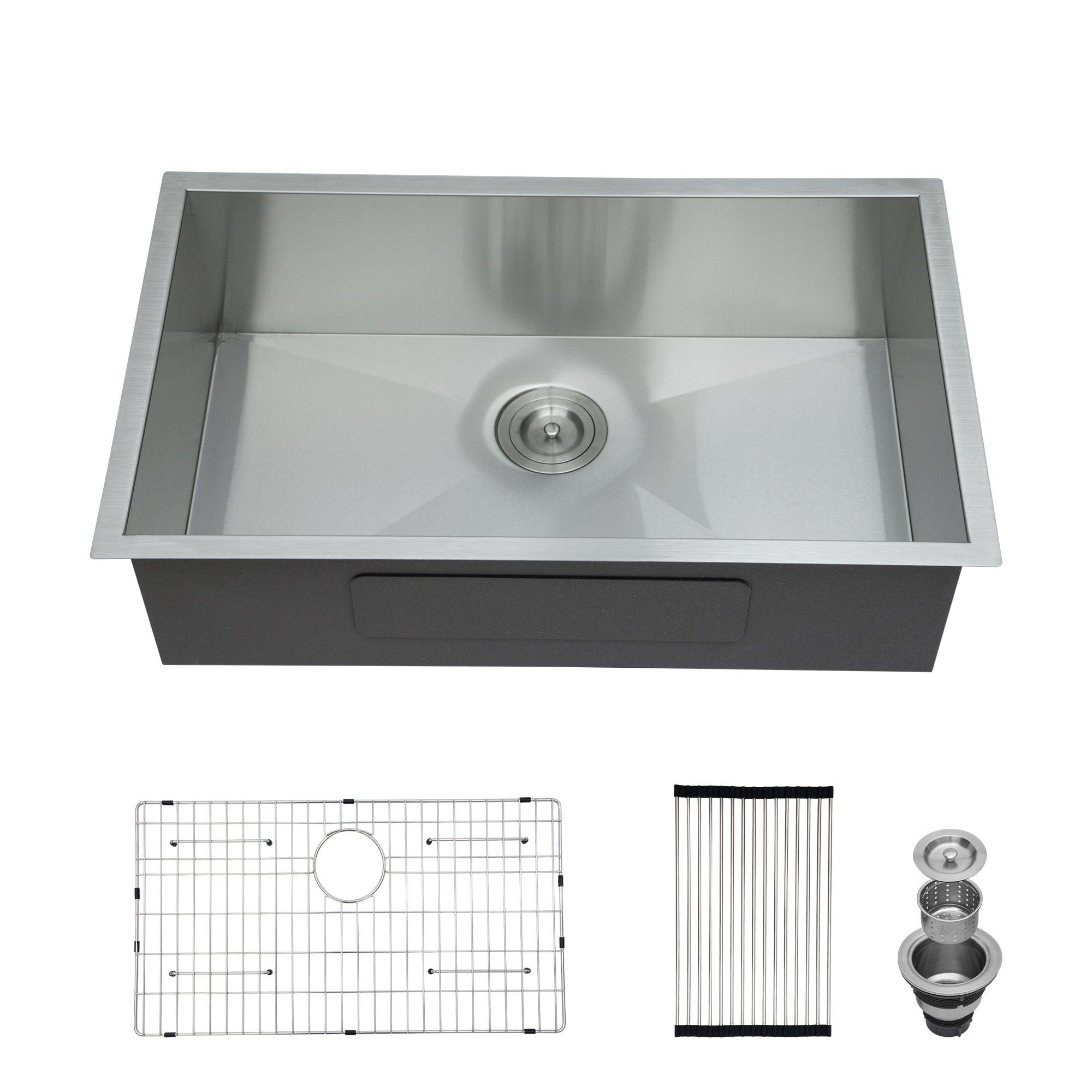 Modern Undermount Stainless Steel Kitchen Sink 16 Gauge, Deep Single Bowl by HouseOfZazla