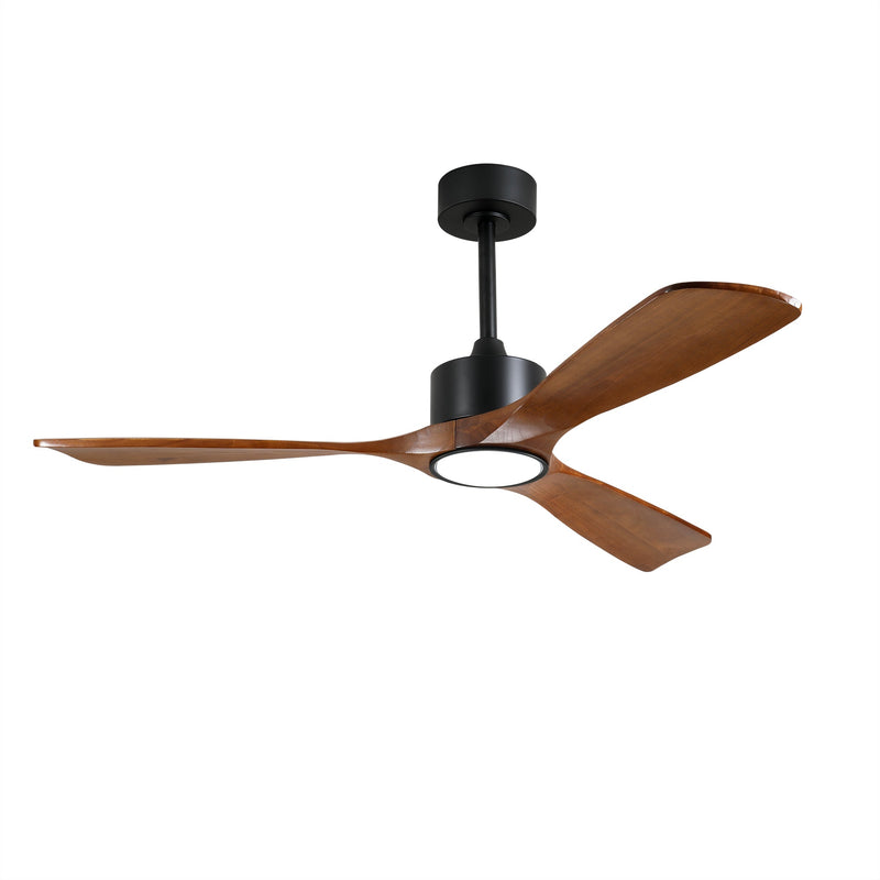 52 Inch Solid Wood Ceiling Fan with Light Kit and Remote Control by HouseOfZazla