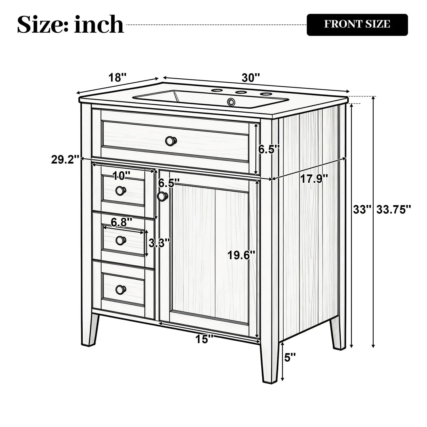 Bathroom Vanity With Sink, Soft Closing Cabinet by HouseOfZazla
