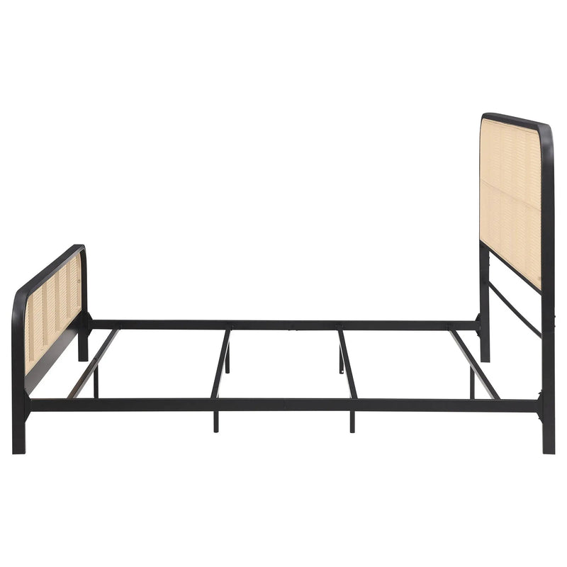 Lanewood Open Cane Webbing Metal Eastern King Bed Black by Unique Piece Furniture