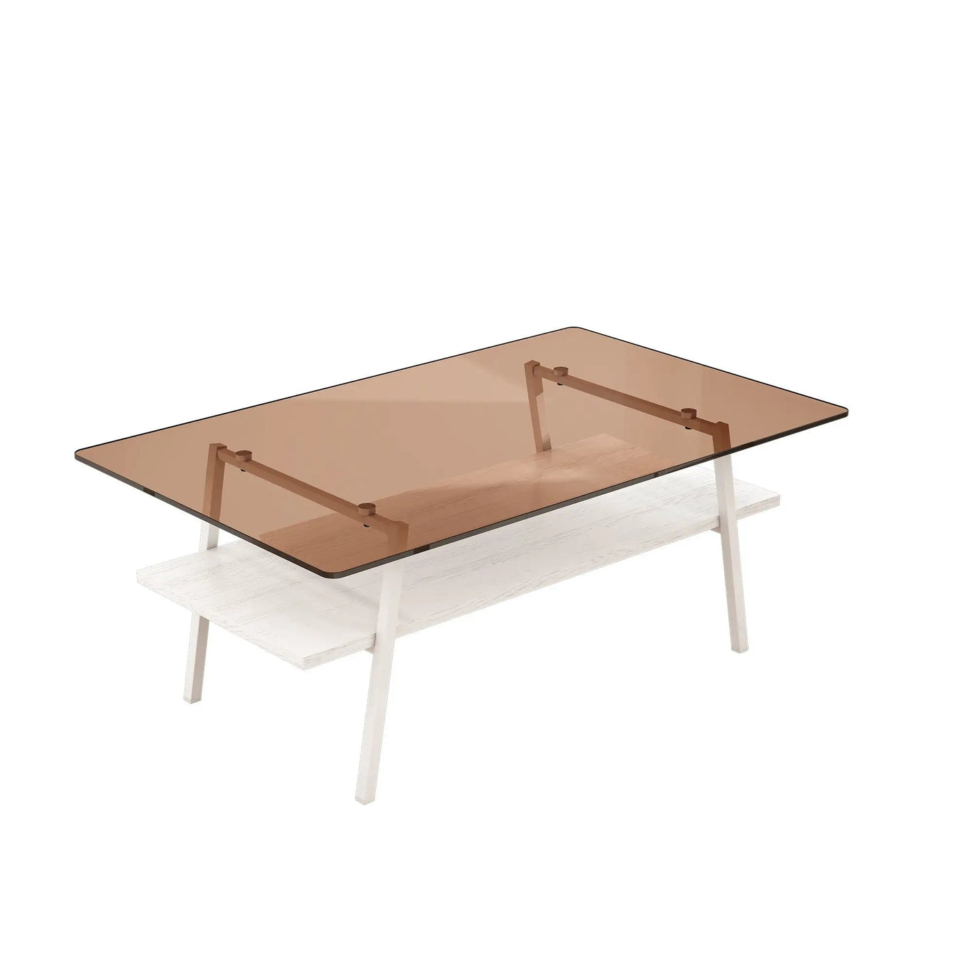 Rectangle Coffee Table, Tempered Glass Tabletop Modern Table For Living Room by HouseOfZazla