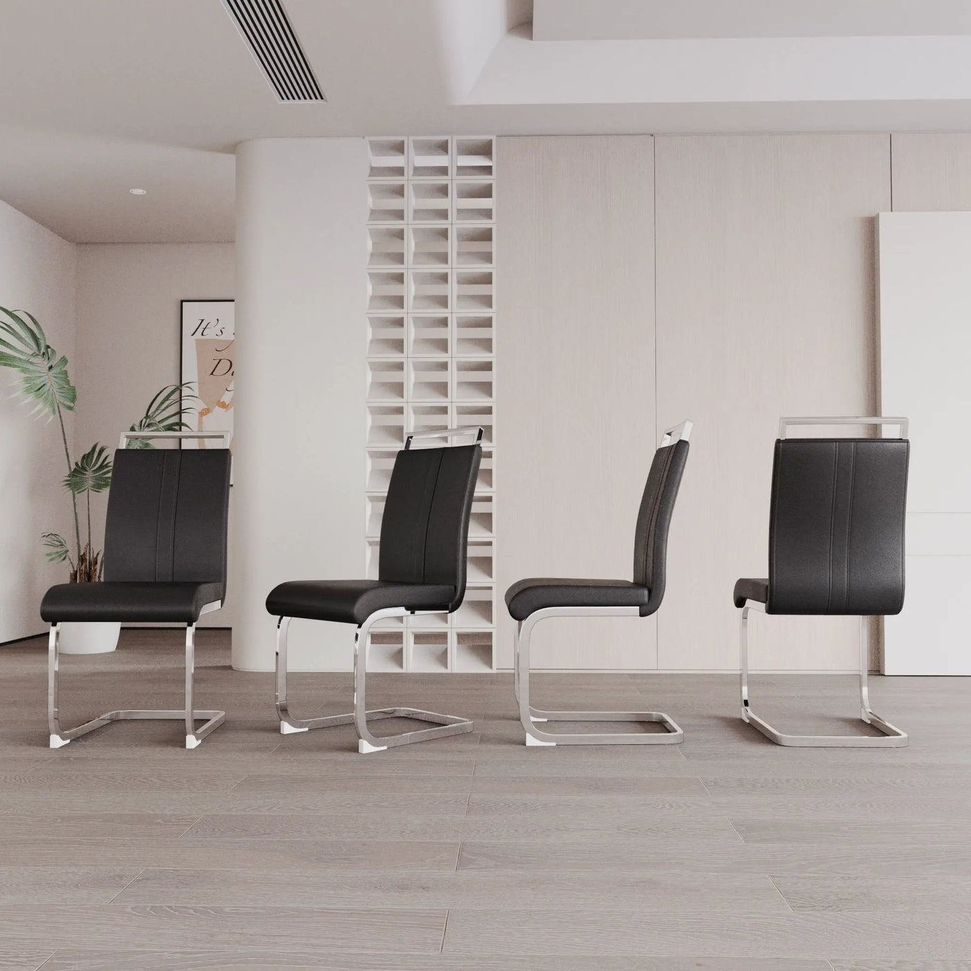 Modern Dining Chairs With Padded Seat, High Back by HouseOfZazla