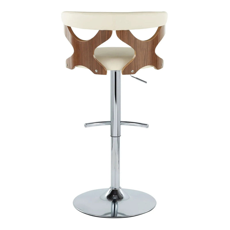 Gardenia - Mid Century Modern Adjustable Barstool With Swivel With Rounded T Footrest (Set of 2) by Unique Piece Furniture