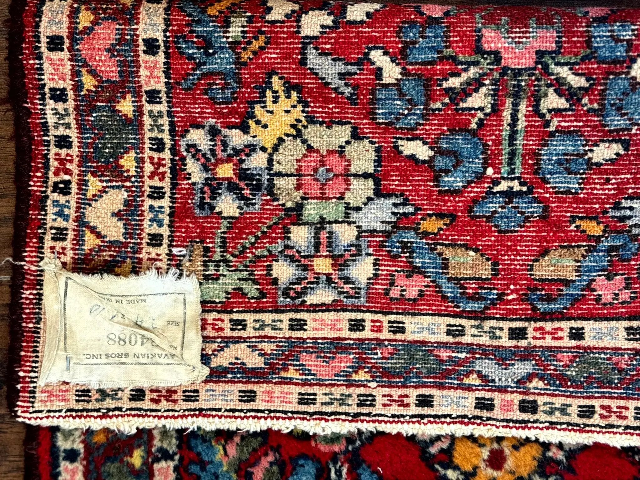 Small Persian Tribal Rug 2x3, Red Colorful Small Hamadan Carpet, Antique Persian Rug by Jewel Rugs