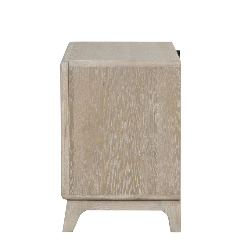 1 Piece Nightstand With Angled Feet, Dovetail Drawers, Bedroom Furniture - Oak by Unique Piece Furniture