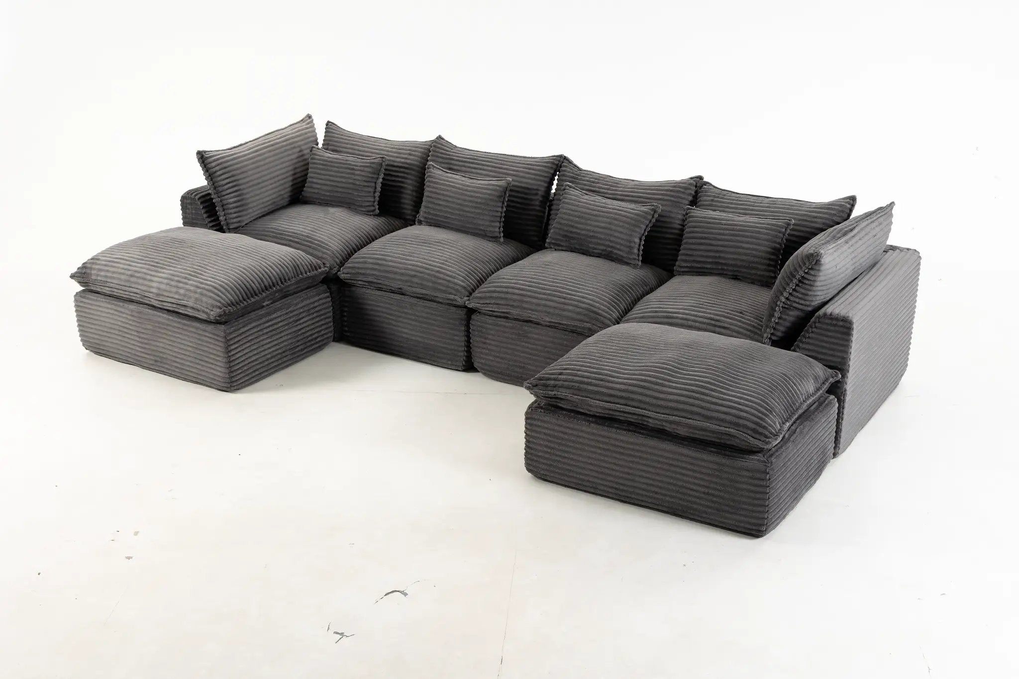 129.8" Width Cloud Couch Oversized Modular Sectional Sofa by HouseOfZazla