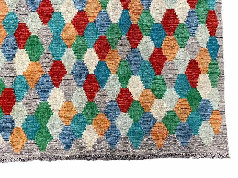 6.5 x 9.5 Colorful Chobi Kilim Rug 6 x 9 Multicolor Turkish Kilim Rug 7x10 Chobi Kilim Rug Playroom Rug Wool Kilim Rug 6x9 New Tribal Kilim by Jewel Rugs