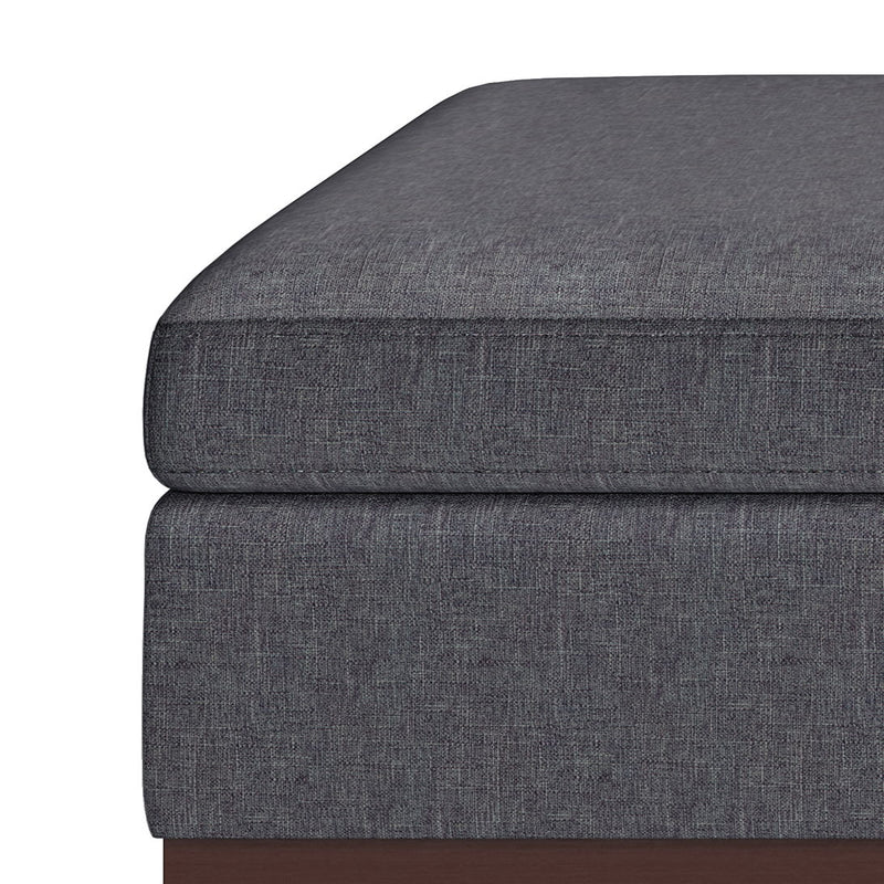 Owen - Square Coffee Table Storage Ottoman - Slate Gray by HouseOfZazla