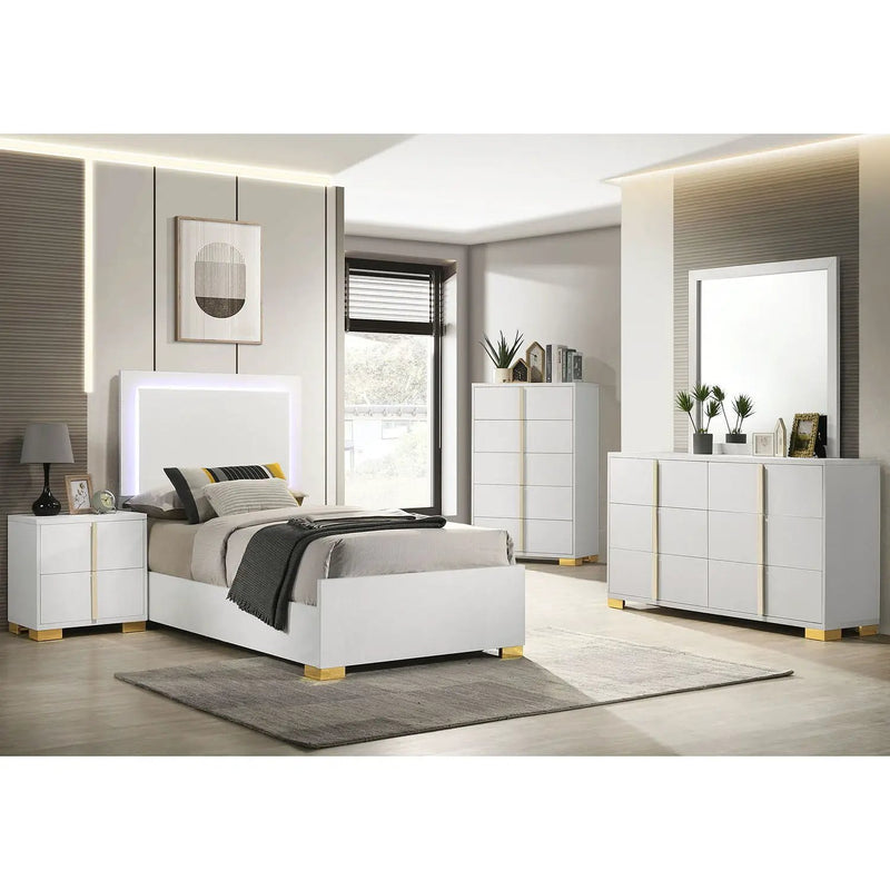 Jeremiah - LED Panel Bed With Touch Controlled Lighting