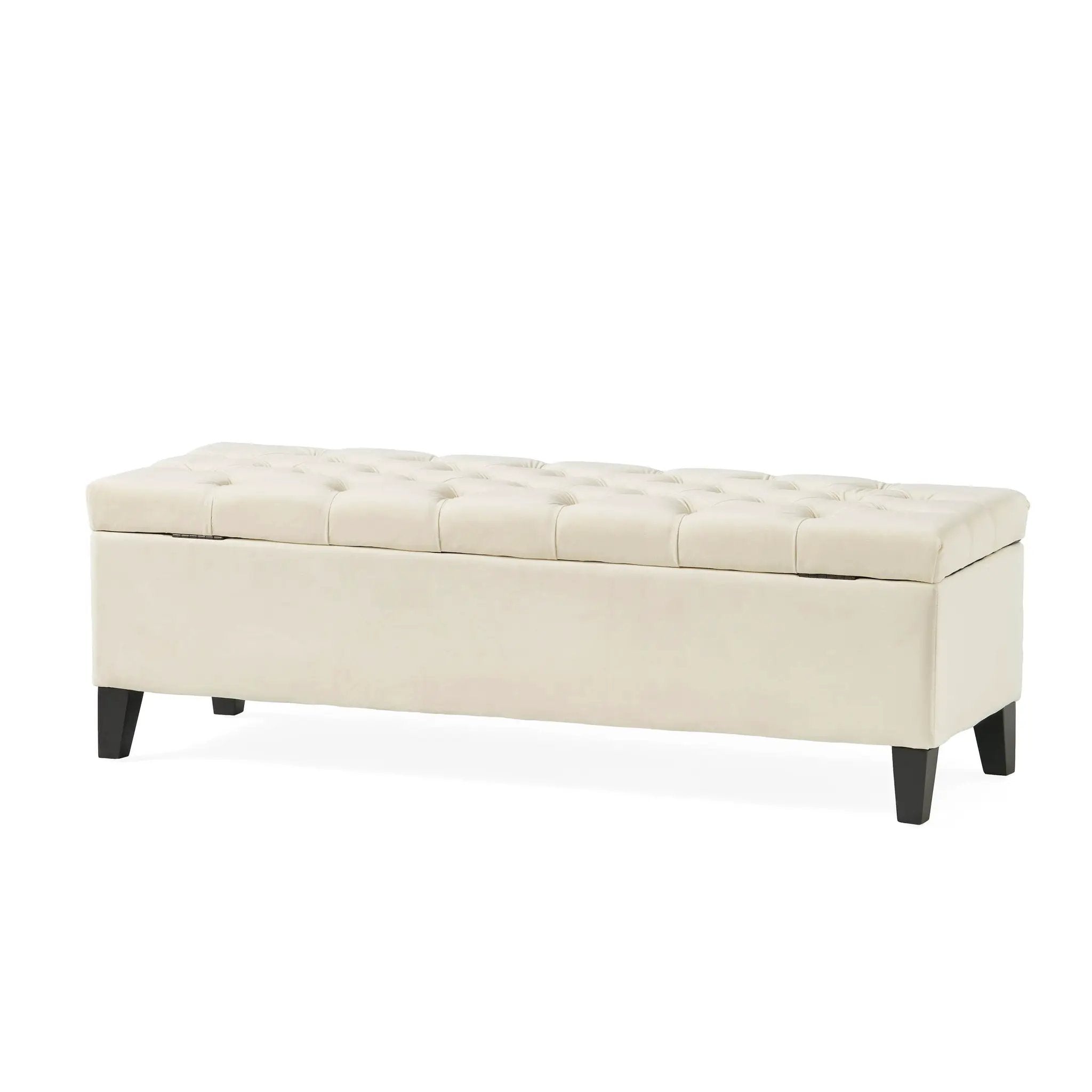 Button Tufted and Diamond Stitched Storage Ottoman by HouseOfZazla