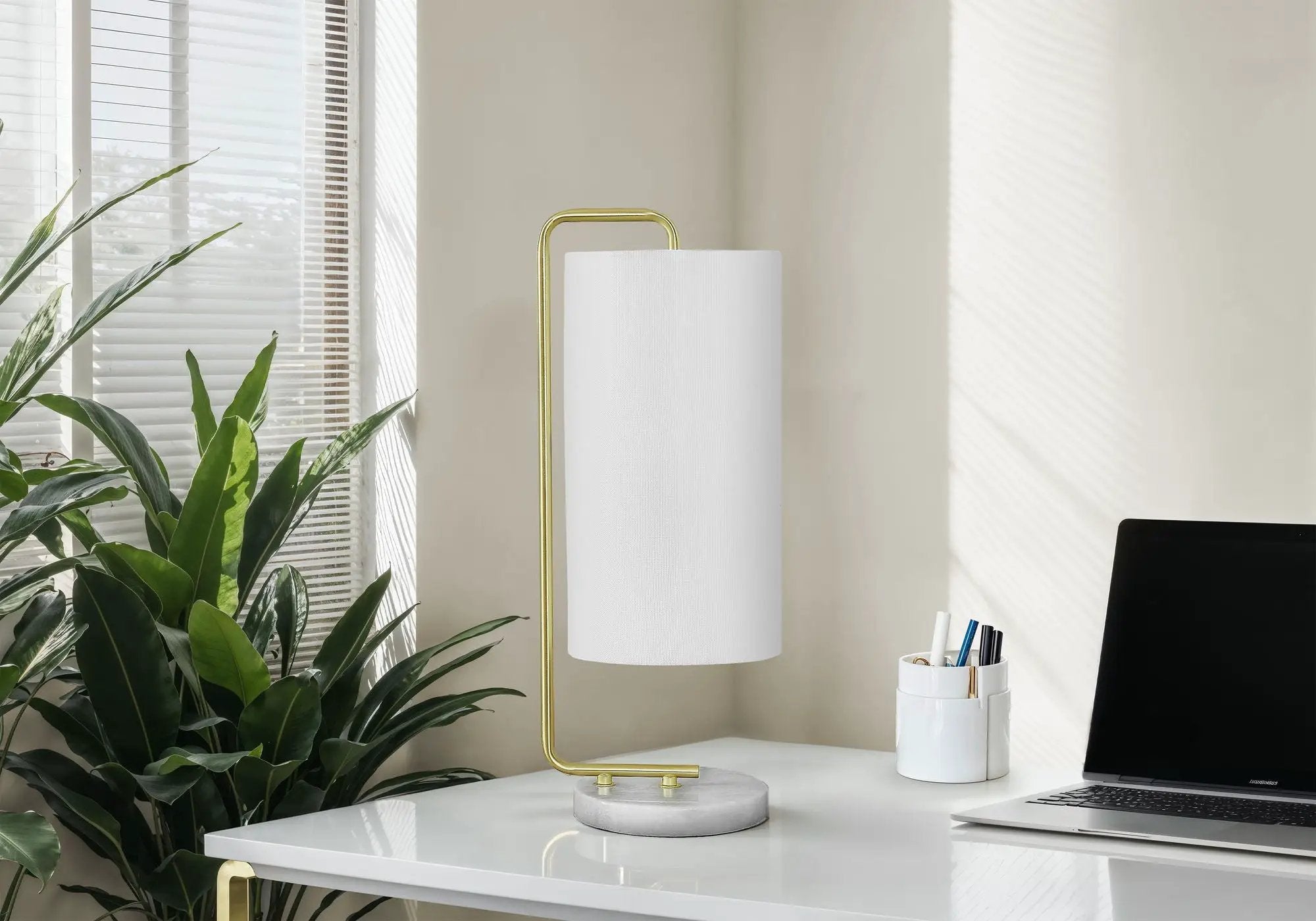 Lighting, Table Lamp, Marble, Contemporary - White by Unique Piece Furniture