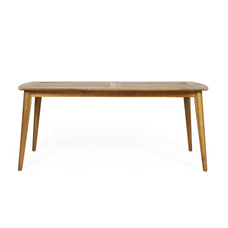 Outdoor Dining Table with Acacia Wood Frame, Teak, photo 2 of 10
