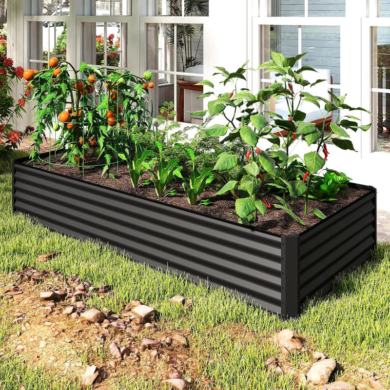 8×4×1.5 ft Galvanized Raised Garden Bed by HouseOfZazla