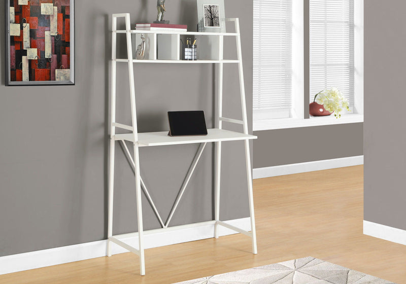 Computer Desk for Home Office, Laptop & Storage Shelves - White, photo 2 of 4
