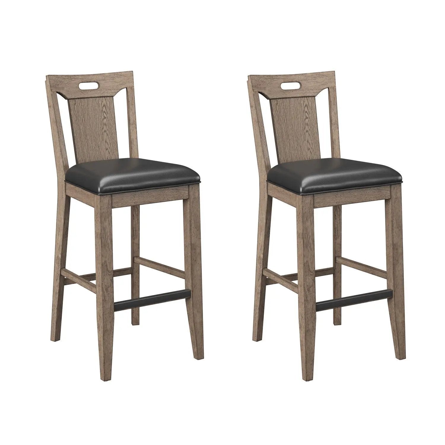 Slat Back Bar Stools (Set of 2) - Brown by Unique Piece Furniture