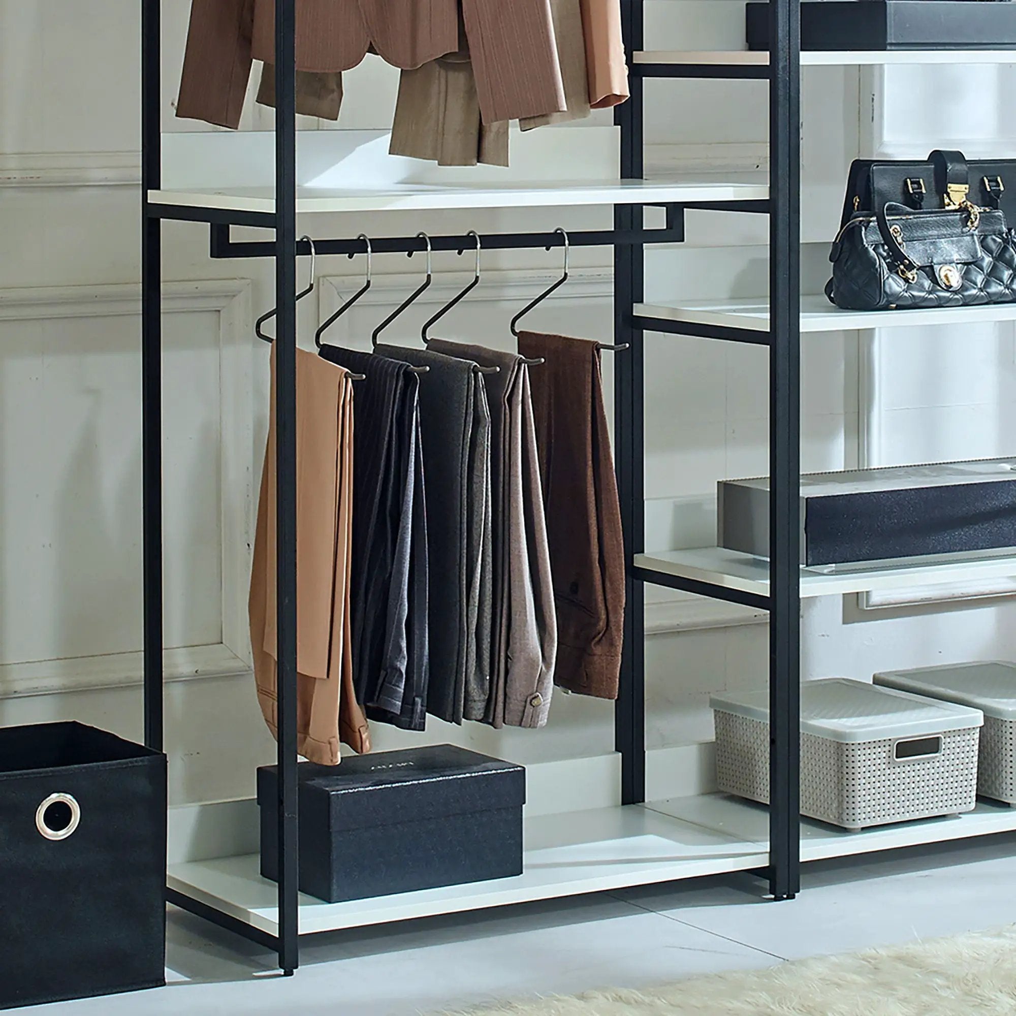 Fiona - Freestanding Walk-In Closet System - White - Wood by HouseOfZazla