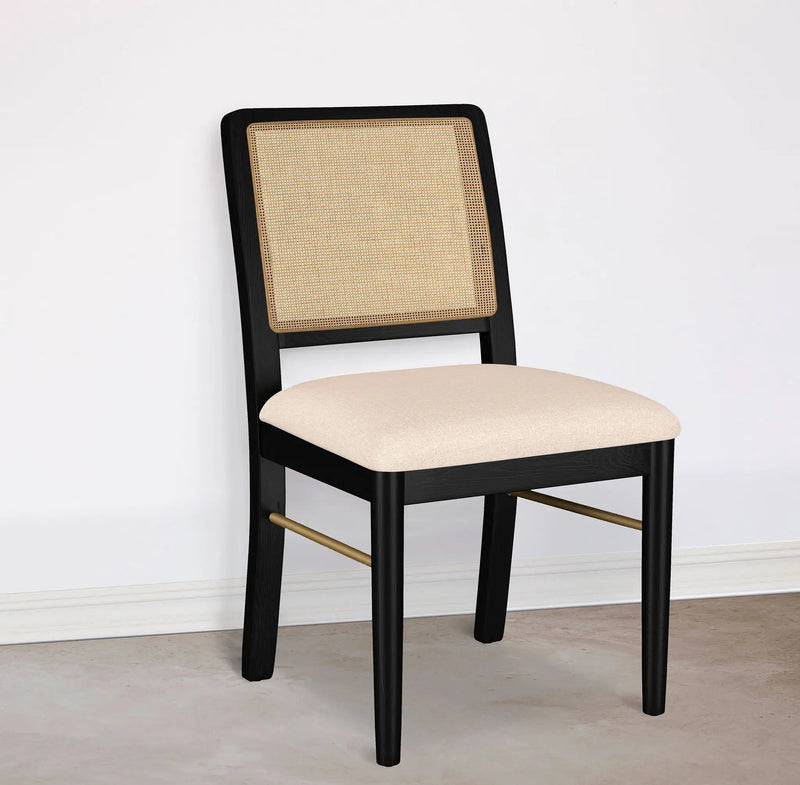 Arini Rattan Cane Dining Side Chair Black (Set of 2) by Unique Piece Furniture