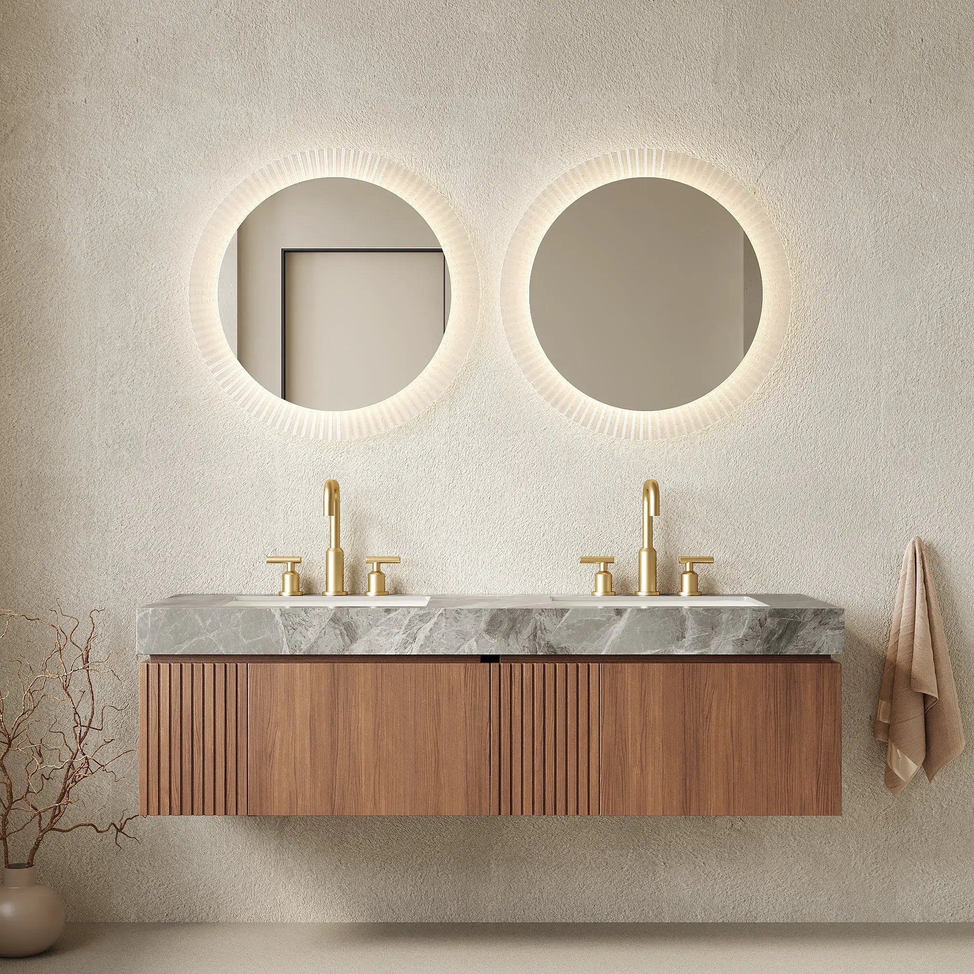 MURI 60" Bathroom Vanity & Sink, Floating Plywood Storage Cabinet by HouseOfZazla