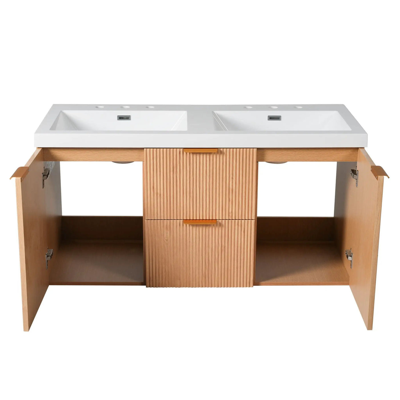 Modern Wall Mounted Bathroom Vanity, Soft Close Doors by HouseOfZazla