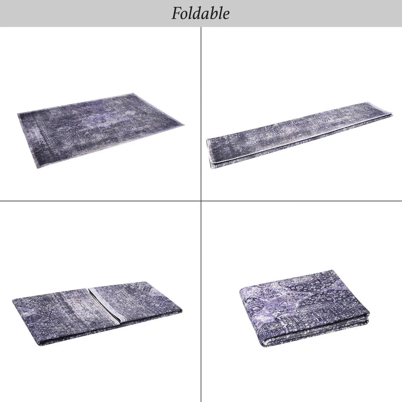 Maval - 8' X 10' Washable Area Rug - Anthracite by HouseOfZazla