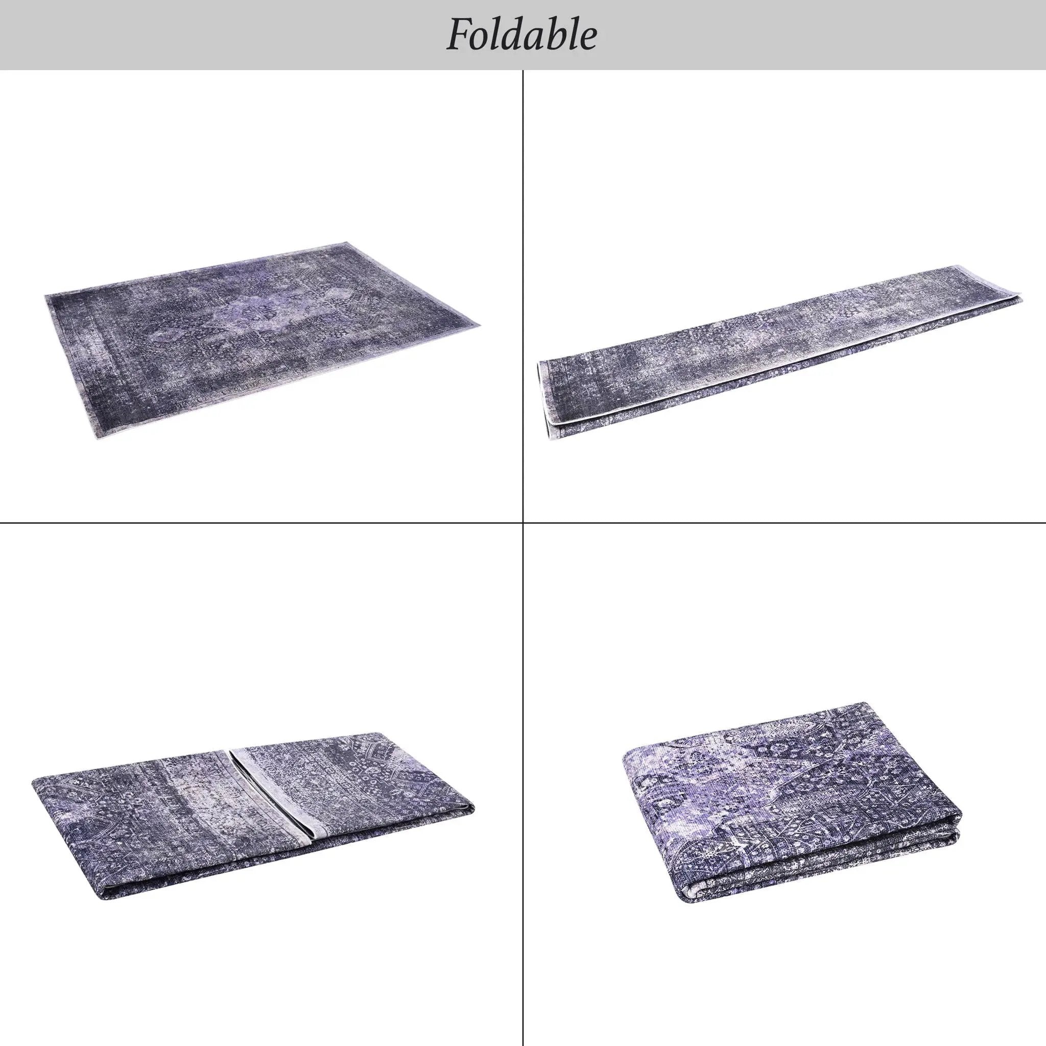 Maval - 6' X 9' Washable Area Rug - Anthracite by HouseOfZazla