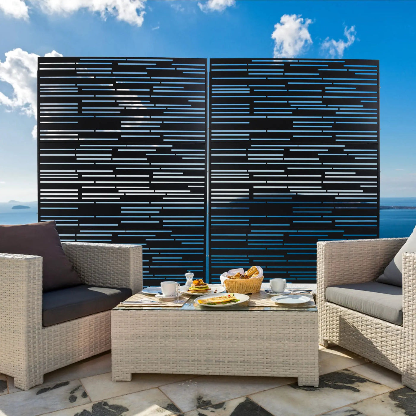 Outdoor & Indoor Freestanding Metal Privacy Screen by HouseOfZazla
