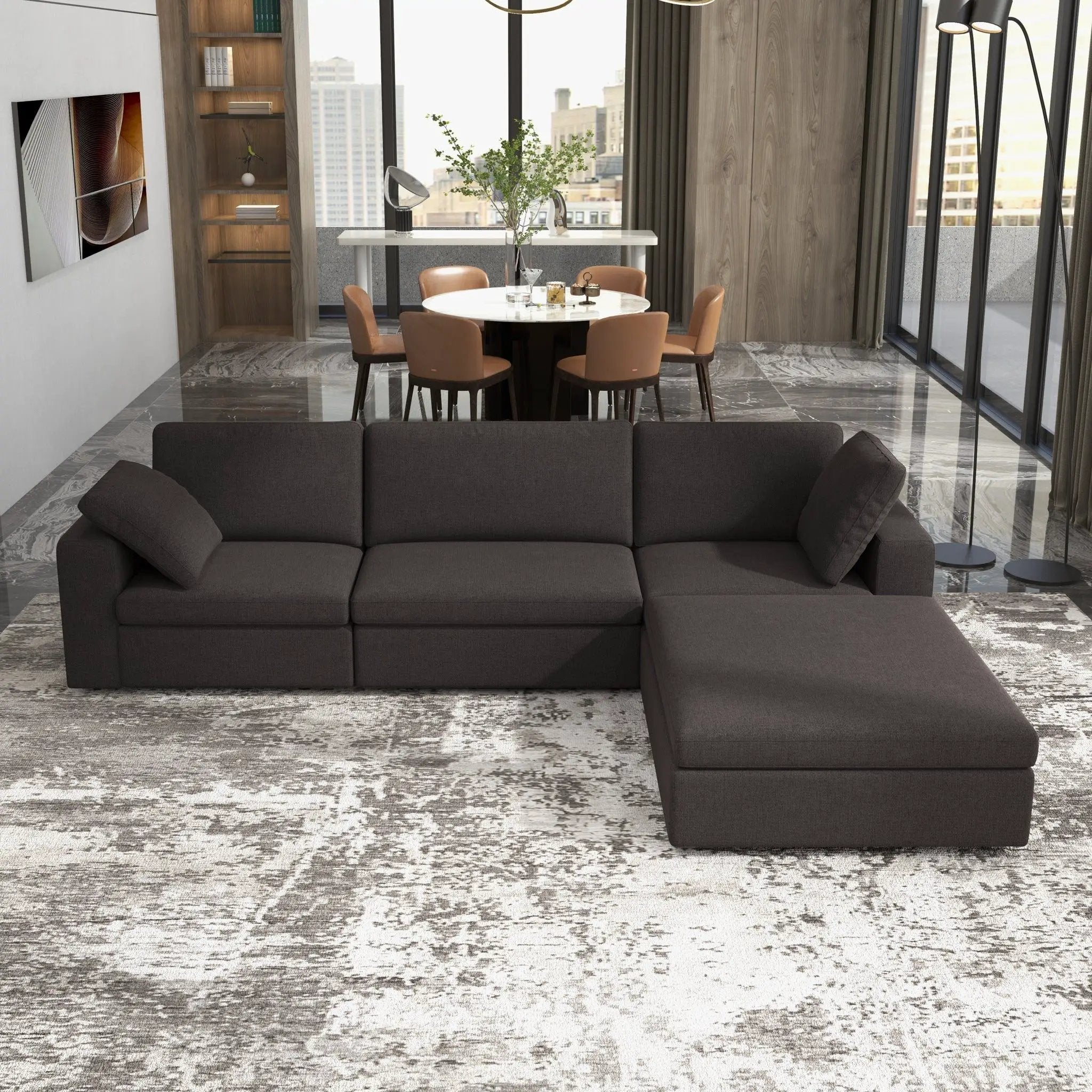 Cecilia - Modular Corner Sectional Modern Sofa by HouseOfZazla